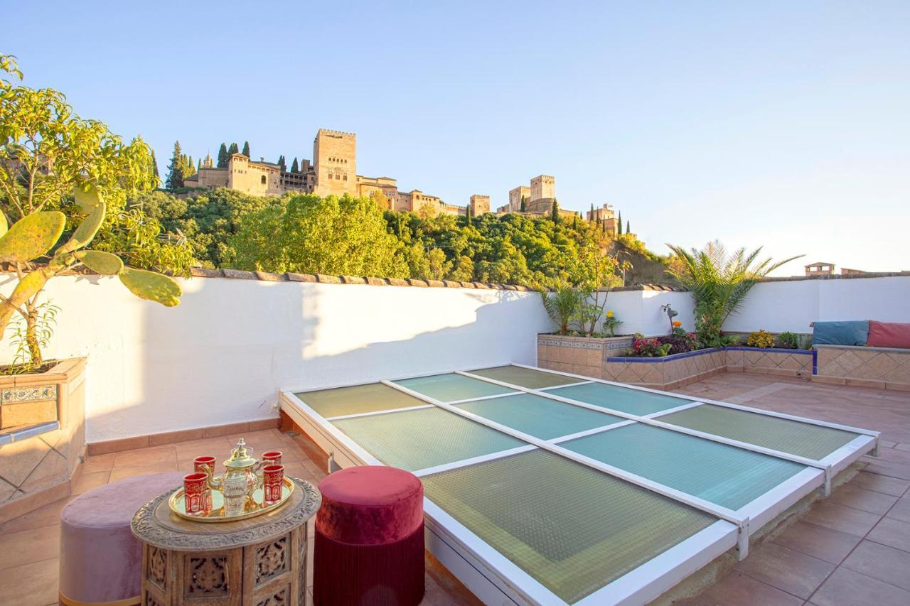 Villa Morayma House Terrace With Views To Alhambra Granada Exterior foto